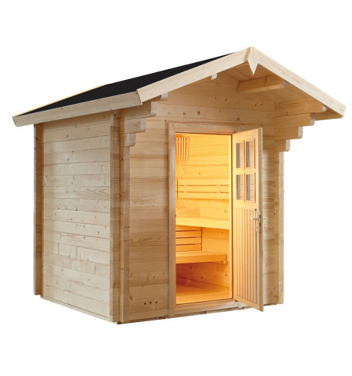 Gartensaunen von MAG Wellnesskonzepte – Modell Country – Saunaausstellung an der B2 bei Augsburg