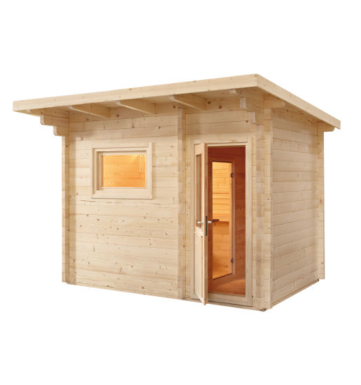 Gartensaunen von MAG Wellnesskonzepte – Modell Lava – Saunaausstellung an der B2 bei Augsburg