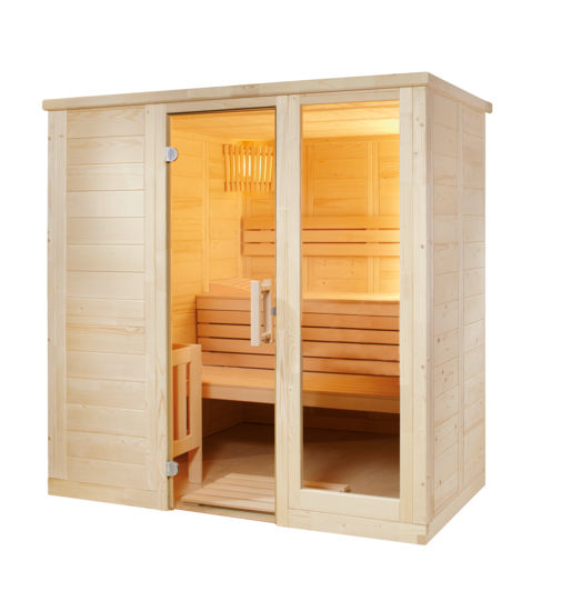 Massivholzsaunen im Angebot von MAG Wellnesskonzepte – Modell Komfort Mini – Saunaausstellung bei Augsburg