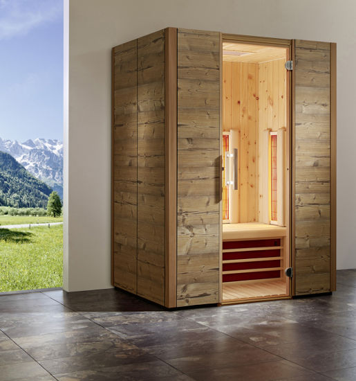 Infrarotkabinen von MAG Wellnesskonzepte – Modell Triosol Alpina – TrioSol-Technologie im herrlichen Ambiente von Alpenzirbe