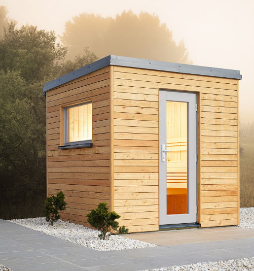 Sauna im Garten - eingebaut von MAG Wellnesskonzepte – Saunabauer für Berlin und Brandenburg